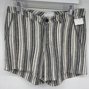 Women's ASOS Linen Blend Striped Gray/White Shorts 32